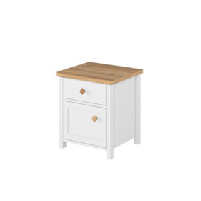 Sleek And Practical Bedside Cabinet with Drawer and Door (H)510mm (W)450mm (D)420mm - Organising Furniture for Children's Bedroom