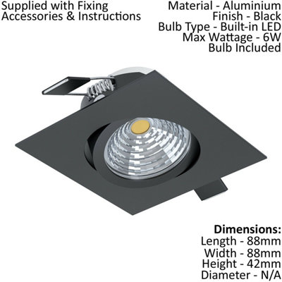 Sleek Black Aluminium 6W LED Downlight for Walls and Ceilings