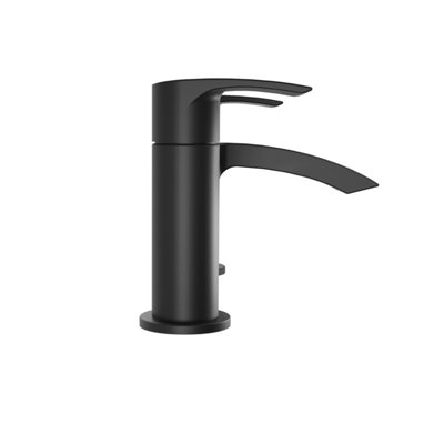 Sleek Black Matt Waterfall Bath Filler Mixer Tap Modern - 4