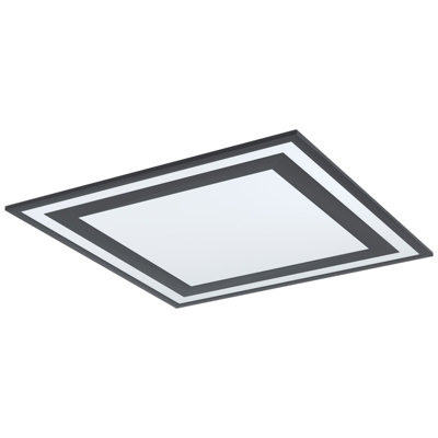 Sleek Black Modern 595mm LED Wall and Ceiling Light Panel - 36W Built-in Design
