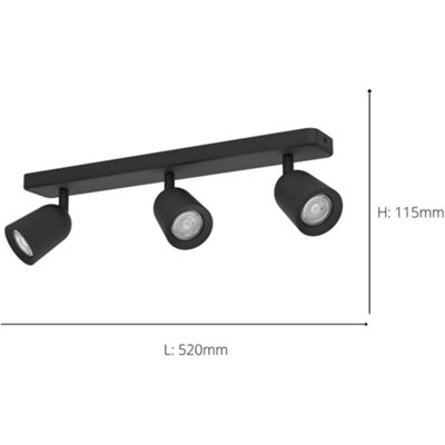 Sleek Black Triple LED Ceiling Spotlight for Indoor Use - Modern Home ...