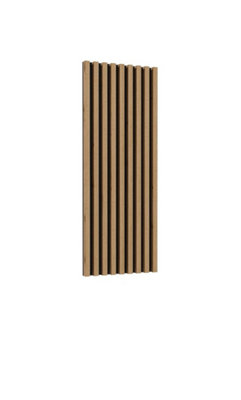 Sleek Celine 04 Wall Panel 550mm in Oak Wotan & Black - Modern Vertical Display H1460mm D50mm