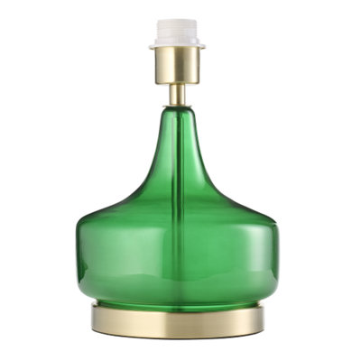 Green glass best sale table lamp base