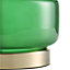 Sleek Design Modern Emerald Green Glass Table Lamp Base with Satin Brass Base