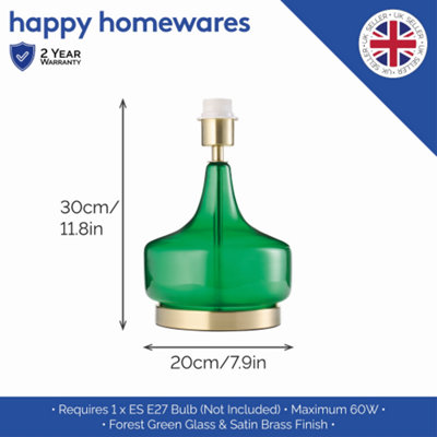 Sleek Design Modern Emerald Green Glass Table Lamp Base with Satin ...