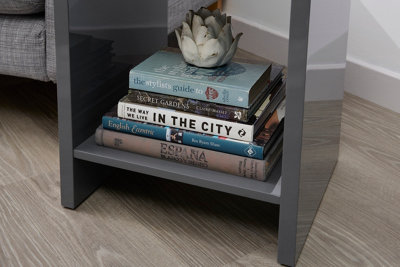 Grey gloss deals bedside table