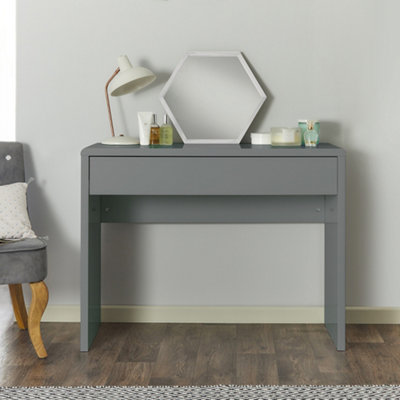 Sleek Grey High Gloss Dressing Table Console Desk