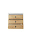 Sleek Massi Chest of Drawers in Natural Hickory & Alpine White - 1000mm x 900mm x 410mm, Stylish Bedroom Storage
