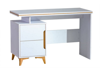 Sleek Office Essential: Gappa Desk, White & Mountain Ash, H789mm W1200mm D520mm