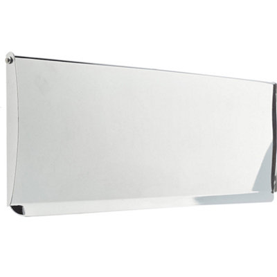 Sleek Polished Chrome Plain Inner Door Tidies 280x80mm for Modern Interiors - Internal Letter Box Plate