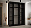 Sleek Sapporo Sliding Door Wardrobe 170cm in Black Matt: Modern Bedroom Storage (H)2050mm (W)1700mm (D)600mm
