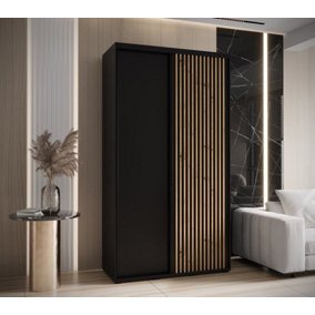 Sleek Sapporo Sliding Door Wardrobe in Black for Modern Storage Needs  (H)2050mm (W)1300mm (D)600mm
