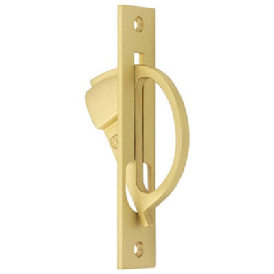 Sleek Satin Brass Sliding Door Edge Pull for Modern Homes - Door Handle