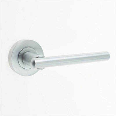 Sleek Satin Chrome Door Handle for Modern Interiors - Interior Handle