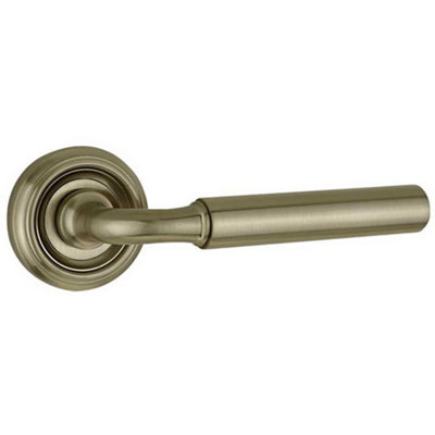 Sleek Satin Nickel Door Handle on Rose for Modern Homes - Interior Handle