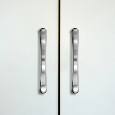 Sleek Silver Cabinet Pull Handles with Screws 2Pcs/Pack