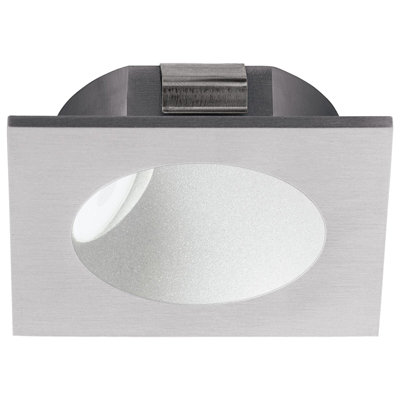 Sleek Silver Wall and Ceiling Flush Downlight with Built-in 2W LED Spotlight