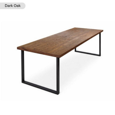 Sleek & Slender Rustic Dining Table - Dark Oak
