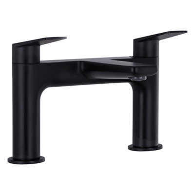 Sleek Solid Brass Lever Bath Filler Tap - Black