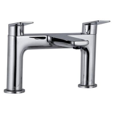 Sleek Solid Brass Lever Bath Filler Tap - Chrome