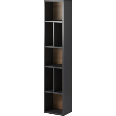 Sleek Toledo 88 Bookcase 32cm - Grey Matt & San Remo Oak: Versatile Storage for Modern Spaces