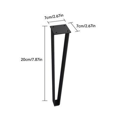 Sleek Trapezoid Metal Legs DIY Accessories 4Pcs