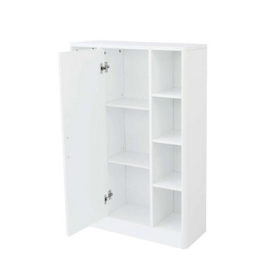 Sleek White Bathroom Storage Console Cupboard Cabinet
