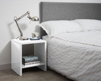 Ikea bedside clearance table white gloss