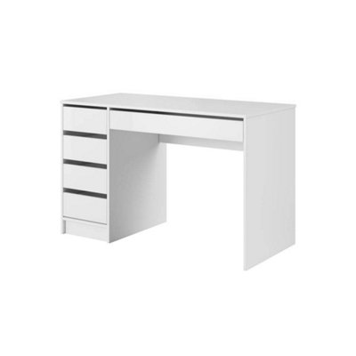 Sleek White Gloss Front Desk H750mm W1200mm D550mm - Contemporary Design with Ample Storage