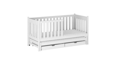 Sleek White Kaja Single Bed with Trundle & Storage (H)860mm (W)1980mm (D)970mm, Ideal for Children