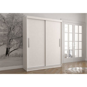 Sleek White Sliding Door Wardrobe - Vista 04 Bedroom Storage - (H)2000mm x (W)1500mm x (D)610mm
