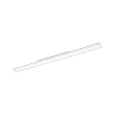 Sleek White Slim LED Flush Ceiling Light with Remote Control - 30W Included