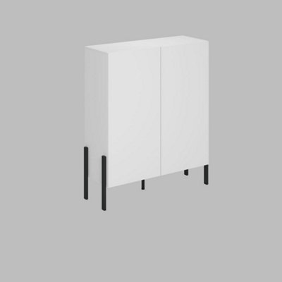 Sleek Yukon 42 Highboard Cabinet 1140mm in White - Contemporary Storage Unit H1350mm D400mm