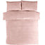 Sleepdown Blush Pink Teddy Fleece Duvet Bed Quilt Cover Pillow Case Set Bedding  King