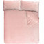Sleepdown Blush Pink Waffle Teddy Fleece Duvet Quilt Cover Pillowcase Set Thermal Bedding Double