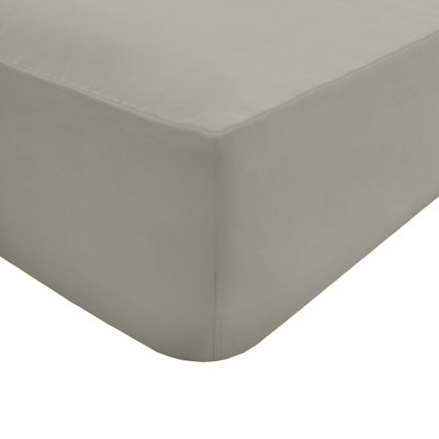 Sleepdown Fitted Sheet Natural Easy Care Polycotton Bed Linen Bedsheet Bedding Double