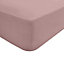 Sleepdown Fitted Sheet Soft Pink Easy Care Polycotton Bed Linen Bedsheet Bedding King Size