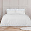 Sleepdown Geometric Rouched Pleat Ruched Pintuck Duvet Set Quilt Cover Bedding White Super King