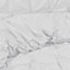 Sleepdown Geometric Rouched Pleat Ruched Pintuck Duvet Set Quilt Cover Bedding White Super King