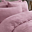 Sleepdown Mauve Teddy Fleece Duvet Bed Quilt Cover With Pillow Case Set Bedding King