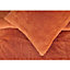 Sleepdown Rust Orange Teddy Fleece Duvet Quilt Cover Pillow Case Set Bedding Double