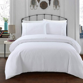 Sleepdown White Duvet Set Bed Quilt Cover Waffle Geo Honeycomb Geometric Bedding Double