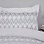 Sleepdown Zig Zag Geometric Monochrome Duvet Set Quilt Cover Polycotton Bedding King Size