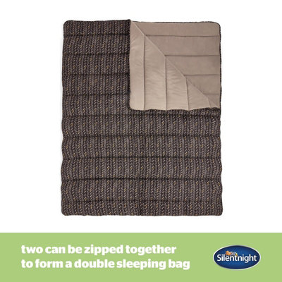 Sleeping Bag Camping Travel Zip Reversible Soft Sack Single