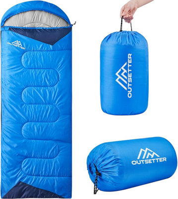 Sleeping Bags Adults 3 Season Backpacking Waterproof Hiking Camping Waterproof - Sky Blue