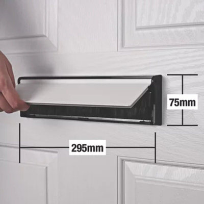 Sleeved LetterBox Internal & External White Plate Cover Set PVC or Wooden Doors
