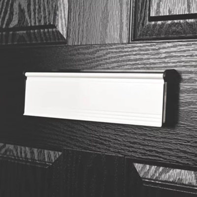 Sleeved LetterBox Internal & External White Plate Cover Set PVC or Wooden Doors