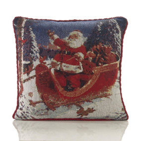 Sleigh 18" Tapestry Christmas Cushion