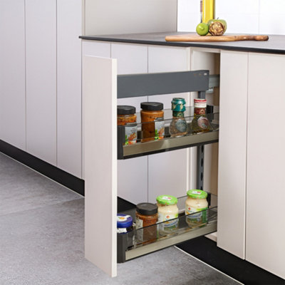 Slide Out Storage Drawer,2 Tier Pull Out Kitchen Storage,Pantry Shelves Drawers,Cabinet for Home Organisation