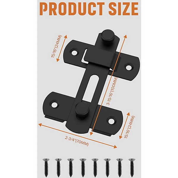 Stainless Steel Barn Door Latch – 3.93 X 2.76 White Finish, Secure Hook-and-Eye Lock For Bi-Fold Gates, Cabinets & Closets Stainless Steel Barn Door Latch – 3.93 X 2.76 White Finish, Secure Hook-and-Eye Lock For Bi-Fold Gates, Cabinets & Closets